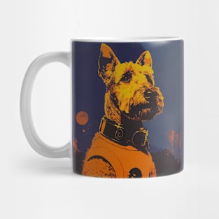 Vintage schnauzer dog astronaut portrait Mug